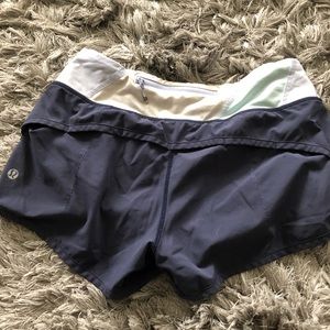Lululemon navy blue speed shorts size 4